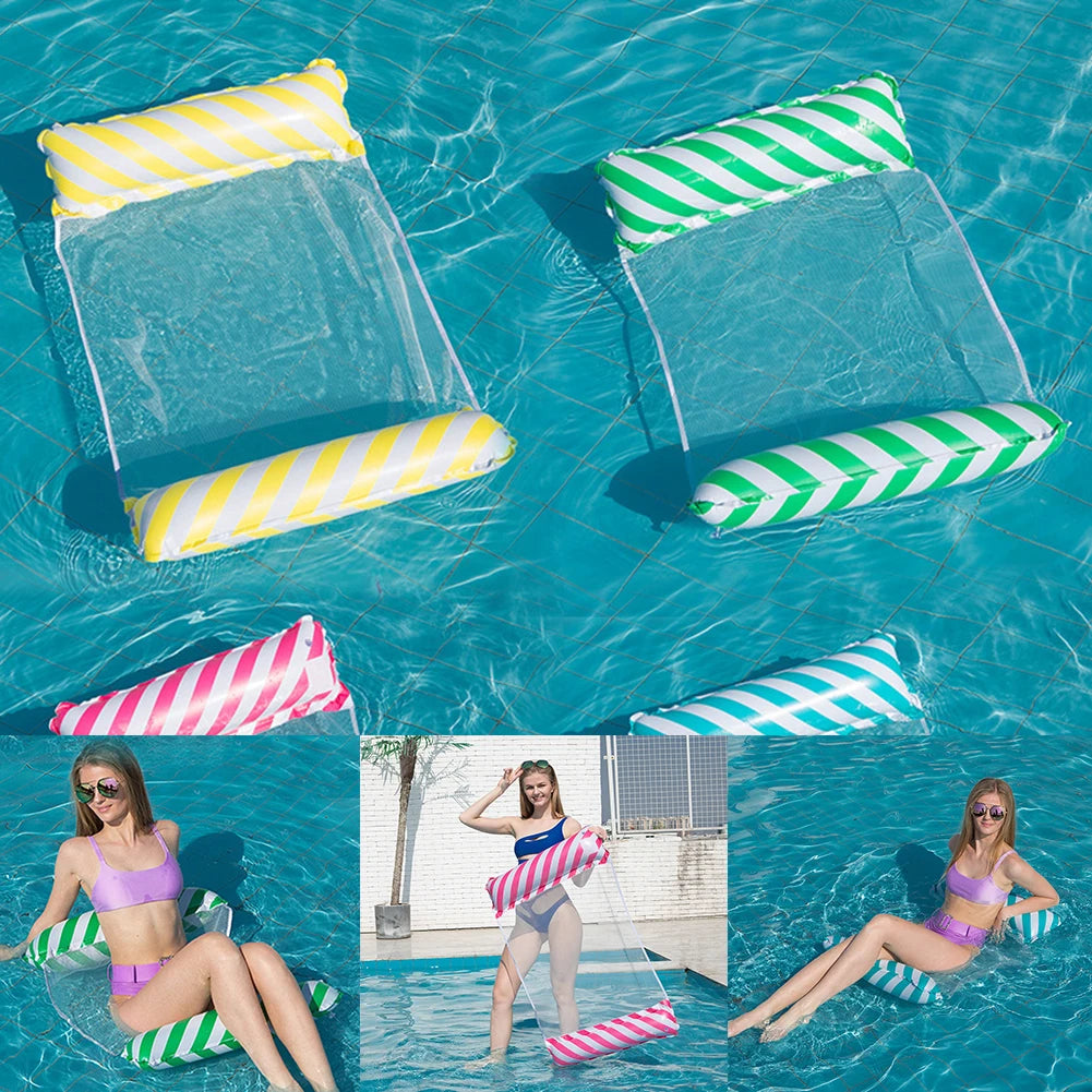 Floatly Floating Hammock Lounger, Foldable Inflatable Pool Float