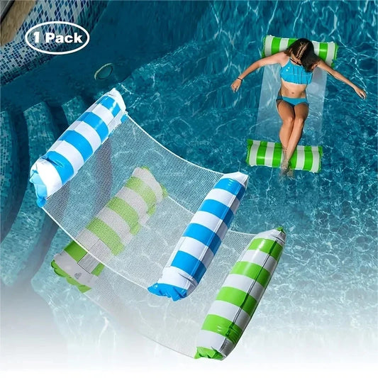 Floatly Floating Hammock Lounger, Foldable Inflatable Pool Float